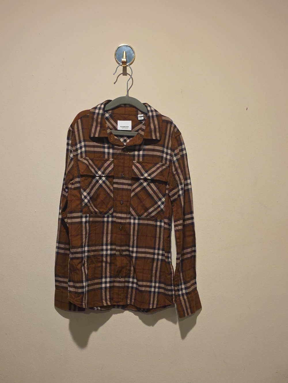 Burberry Brown Plaid Button-Down Shirt
